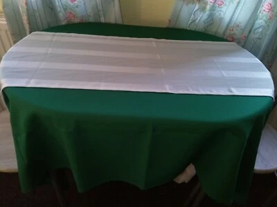 Table Runner in a Fine Georgette Fabric Size 264cm x 29cm (White Satin Stripes) - Image 1 of 4