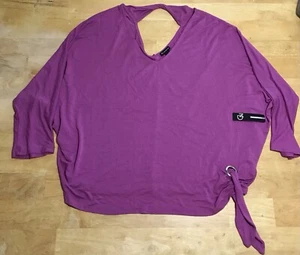 NEW New Directions Long Sleeve Shirt Plum Pink Cut Out Size Large - Picture 1 of 9