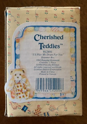 Enesco Cherished Teddies 1994 tocaré mi batería para ti adorno 912891 ~ NUEVO Foto 1 de 4