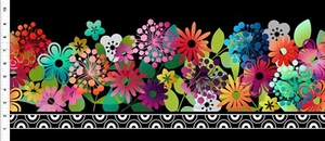 Bright Groovy Garden Butterfly Fabric Border By the 1/2 Yard In the Beginning - Picture 1 of 2