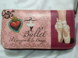 Women Lady Clutch Wallet ballet lover dance accesories Purse functional Handbag 