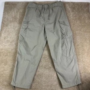 Uniqlo mens Wide Leg Cargo Pants Adult XL Beige Parachute Mens - Picture 1 of 14
