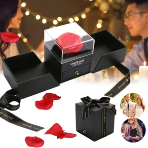 Rose Schmuck Geschenkbox,Weihnachtsgeschenk Ewige Rose Geschenkbox für Frau - Bild 1 von 12