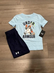Under Armour Boys Size 6 Baseball Shirt & Shorts Set, New - Picture 1 of 1