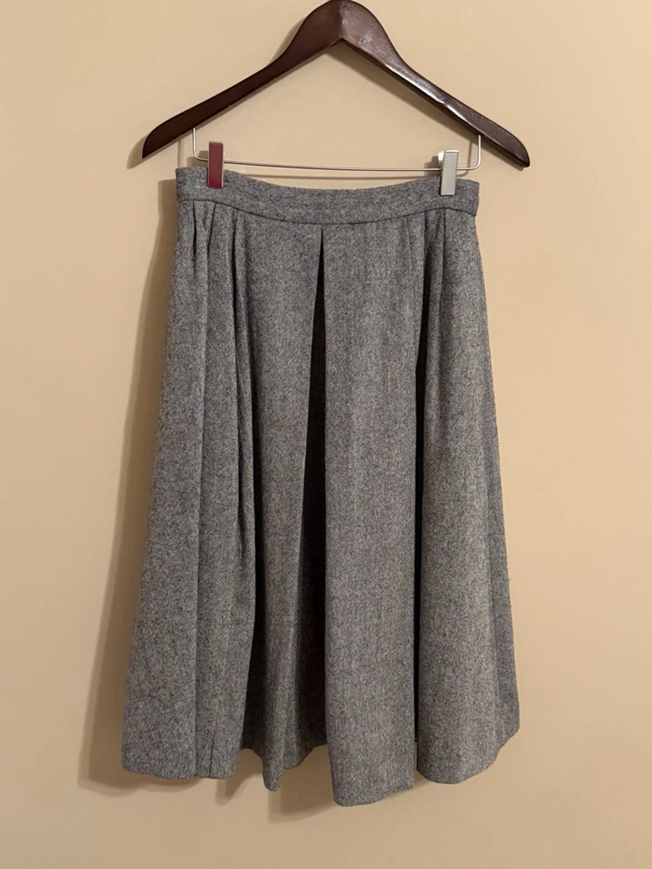 Falda para mujer Banana Republic gris tweed lana talla 4 alta a medida preppy completa Foto 1 de 4