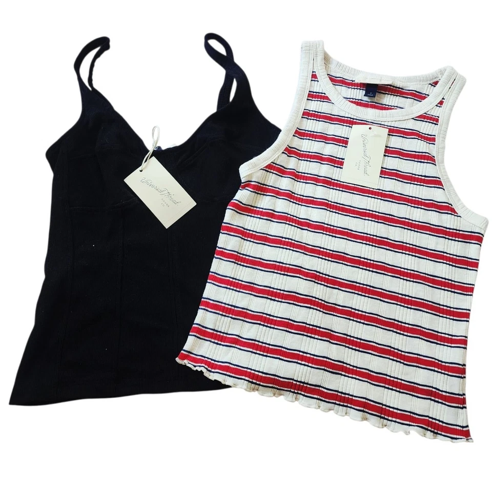 CONJUNTO CORSÉ Camiseta sin mangas acanalada abigarrada talla S Y2k estilo retro años 90 capas  Foto 1 de 4