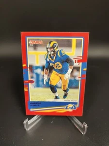 AARON DONALD 2020 Donruss Football Card #143 RED PRESS PROOF LOS ANGELES RAMS - Picture 1 of 2