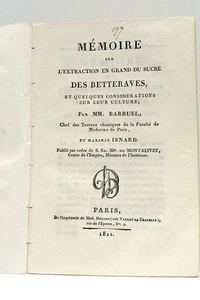 Livre ancien SCIENCE Mémoire technique extraction sucre BETTERAVE Paris 1811 - Picture 1 of 9