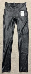 SPANX faux Leather Leggings black petite medium Shapewear Compression Slimming - Picture 1 of 7