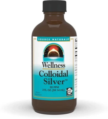 Source Naturals Wellness Plata Coloidal, 30 ppm, Líquido No OGM Dietético...  Foto 1 de 4
