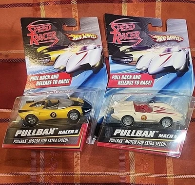 Hot Wheels Speed Racer Pullbax Mach 5 y Racer X 2007 nuevos paquetes sellados. Foto 1 de 4