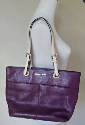 Michael Kors Bedford Med Top Zip Leather Shoulder Bag Burgundy  - Image 1 of 4