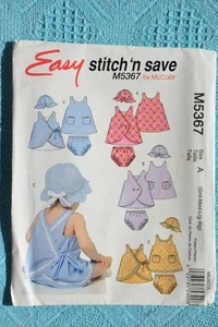 #M5367 McCALLS Stitch 'N Save Sewing PATTERN-Infants Dress-Panties-Hat Size S-XL - Picture 1 of 1