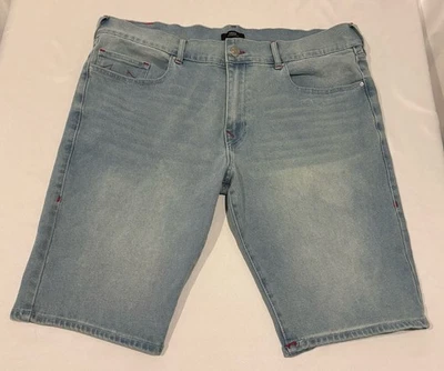 New True Religion Rocco SN Relaxed Skinny Light Blue Jeans Denim Shorts (W40) - Image 1 of 4