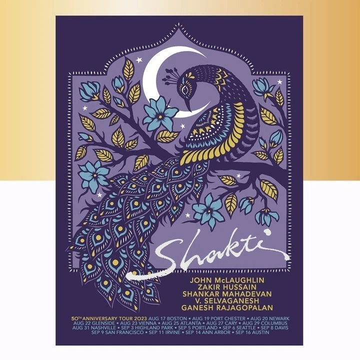 252/350 RARE SHAKTI 50TH ANNIVERSARY TOUR POSTER ANGIE PICKMAN JOHN MCLAUGHLIN - Image 1 of 1