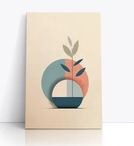 Póster minimalista de decoración de arte de pared con lienzo floral neutro de flores boho - Imagen 1 de 27