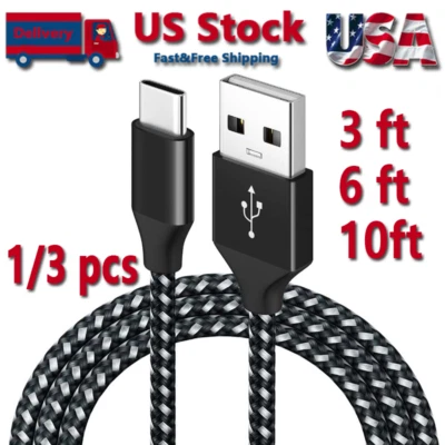 Carregador rápido cabo USB cabo trançado para iPhone 6 7 8 11 12 13 14 Pro Max - Imagem 1 de 4