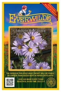 500 Smooth Blue Aster Wildflower Seeds - Everwilde Farms Mylar Seed Packet - Picture 1 of 2