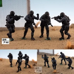 Homemade 1/72 SWAT 4-Persons Finished Painted Resin Model Ornament Toys - Picture 1 of 7