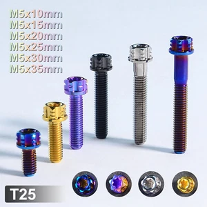 TC4 Tornillos de titanio Vaso Torx M5x10/15/20/25/30/35 Modificación de motocicleta - Imagen 1 de 17