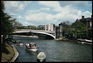 The River Ouse Landal Bridge At York Yorkshire J. Arthur Dixon Postcard - Picture 1 of 2