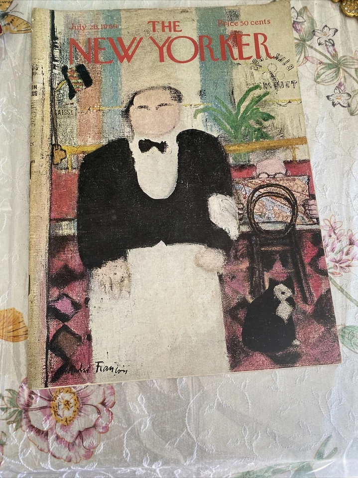 New Yorker Magazine Cover Only July 26 1969 Francois Waiter French Bistro  Cat Foto 1 de 4