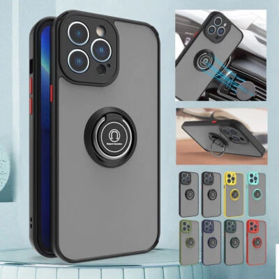 For iPhone 16 15 14+ 13 Pro Max XS XR Ring Case Magnetic Stand Clear Back Cover - Image 1 of 4