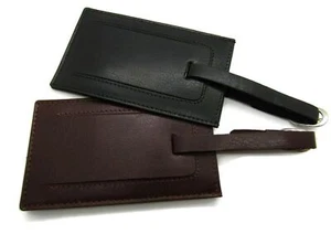 High Quality Real Premium Leather Luggage Tag Travel Holiday - Picture 1 of 12