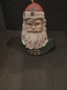 McKenzie Square limitierte Auflage 1988 Keramik Weihnachtsmann Ornament 3,5" x 3" - Bild 1 von 5