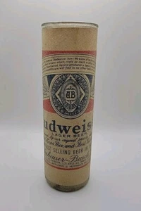 9” Vintage Sugar Frosted Glass Budweiser Candle Holder - Used - Picture 1 of 10