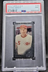 2019 Topps Allen & Ginter Mini Metal #103 Johnny Bench #/3 PSA Mint 9 (JBC2147) - Picture 1 of 2