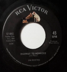 JIM REEVES I WON'T FORGET YOU/HIGHWAY TO NOWHERE RCA VICTOR REC. VINYL 45 61-81 - Foto 1 di 3
