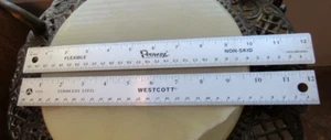De Colección Reglas Westcott Acero Inoxidable, EE. UU.@ Penway Flexible Antideslizante 12" Lote 2 - Imagen 1 de 6