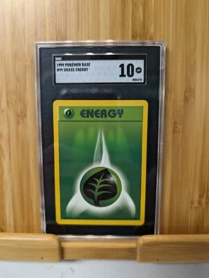 Grass Energy Green Leaf Pokémon Card 99/102 Base Set 1999 Sgc Graded 10 Gem - Image 1 of 2