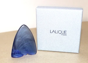 Lalique Crystal Blue Butterfly 2" Figurine "Grand Nacre Butterfly Sapphire "+Box - Picture 1 of 24