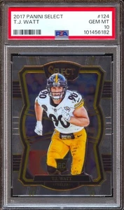 2017 Panini Select TJ Watt RC Rookie PSA 10 T.J. (Error - Says Prizm on back) - Picture 1 of 2