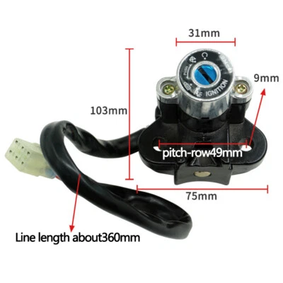 Motorcycle Modified Ignition Key Lock Switch Kit Universal For Kawasaki Yamaha【 - Image 1 of 4