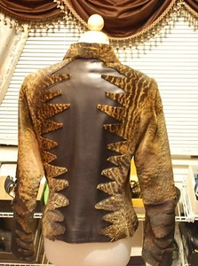 SCHÖNE SCHWARZE LEDERJACKE AUS LAMMFELL, BRAUN GESCHORENES FELL GRÖSSE 4-6 HERGESTELLT IN DER TÜRKEI - Bild 1 von 9