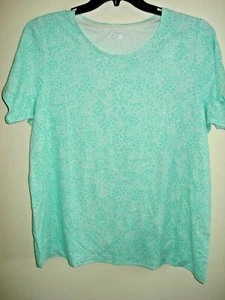 Camisa Damas Plus Tejida Talla 1X Verde Floral Laura Scott NUEVA - Imagen 1 de 2