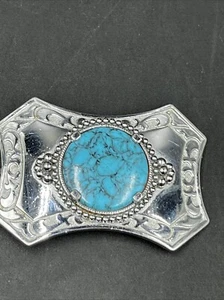 Cintura uomo vintage Chambers Belt Co finto turchese fibbia per cintura - Foto 1 di 2