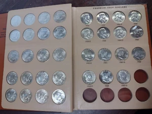FRANKLIN LIBERTY BELL HALF DOLLAR BOOK SET COMPLETE ALL AU BRILLIANT 35 COINS - Picture 1 of 15