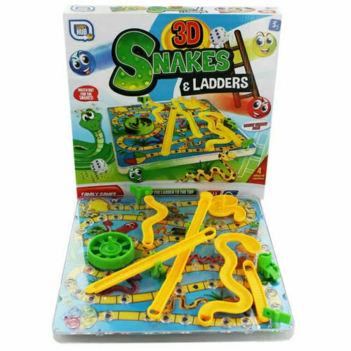 *3D Snakes And Ladders Kids Children's Traditional Present Board Game Family Toy - Image 1 of 1
