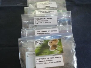 Kit de grano Rock Tumbling # 12-5 para un 12 lb. Vaso-- Proceso de pulido de 5 pasos   - Imagen 1 de 6