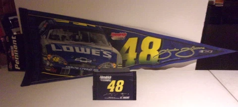 Jimmie Johnson "Lowe's" NASCAR Full Sized Racing Pennant & Tri Fold Wallet Cover