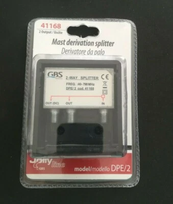 Derivatore TV da palo 2 uscite splitter partitore TV 2 uscite da palo GBS 41168 - Immagine 1 di 4
