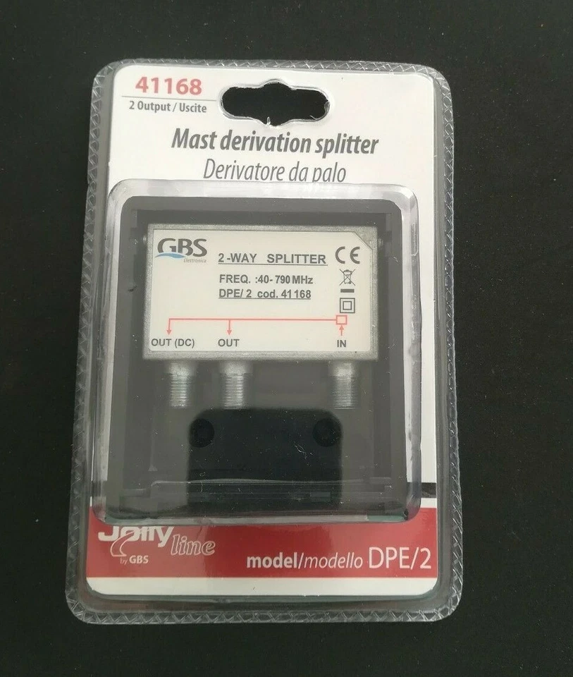 Derivatore TV da palo 2 uscite splitter partitore TV 2 uscite da palo GBS 41168 - Immagine 1 di 4