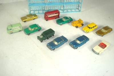 LOT OF 12 LESNEY MATCHBOX CARS BULLDOZER BUS STATIONWAGON DISPLAY PART 1950/60's - Image 1 of 4