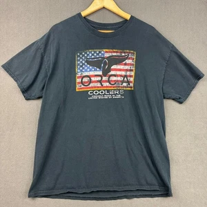 ORCA Coolers T-Shirt Mens XL American Flag Whale Tail Graphic Tee - Picture 1 of 11
