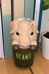 Lowe’s Schweinefleisch und Bohnen Statue Landhaus oder Garten Schwein Deko nicht auf Lager 9,65 Zoll - Bild 1 von 9