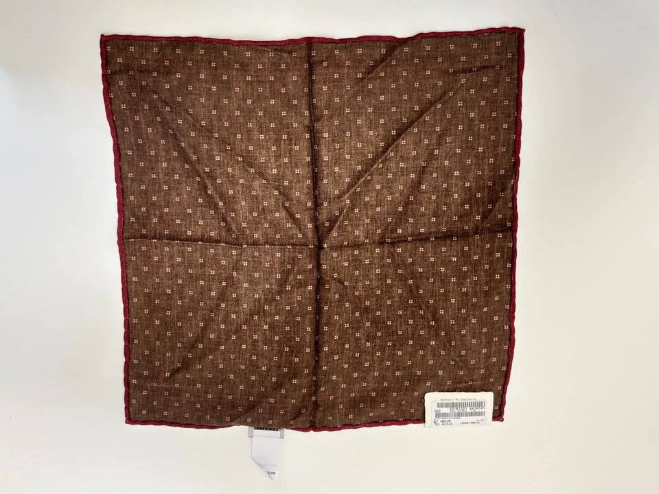 BRUNELLO CUCINELLI BOLSO QUADRADO LENÇO LINHO MISTURA DE ALGODÃO MASCULINO ITÁLIA - Imagem 1 de 2